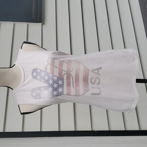 Corner Shop American Flag Peace Sign Graphic Sleeveless Top